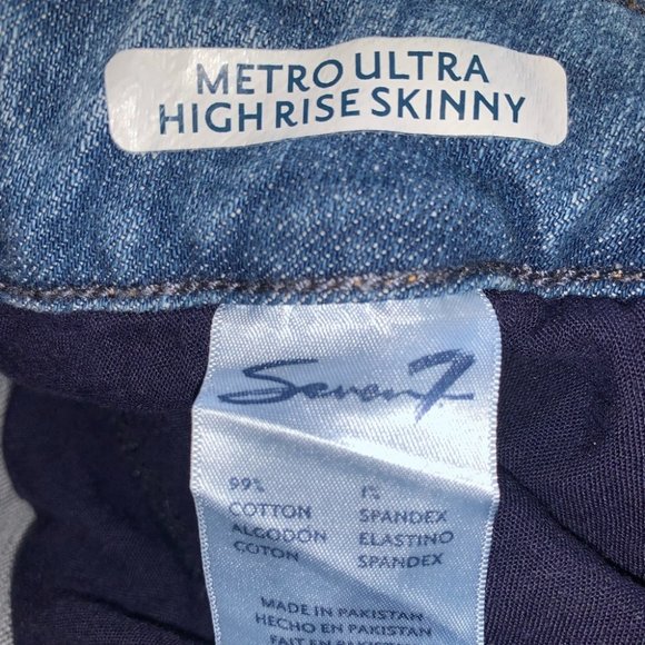 Seven7 Ultra High Rise Skinny Jeans Distressed Ripped Size 16W - Picture 12 of 13
